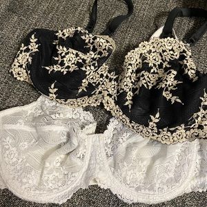 Set of 2 unlined lace bras